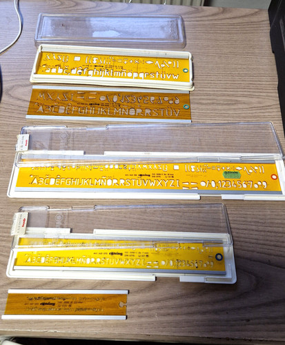 Großes set schriftschablnen - set,